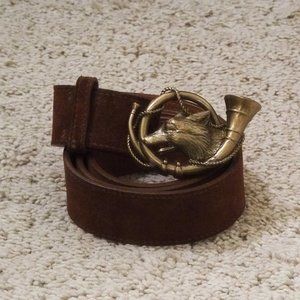 Ralph Lauren brown western Belt w. Wolf buckle